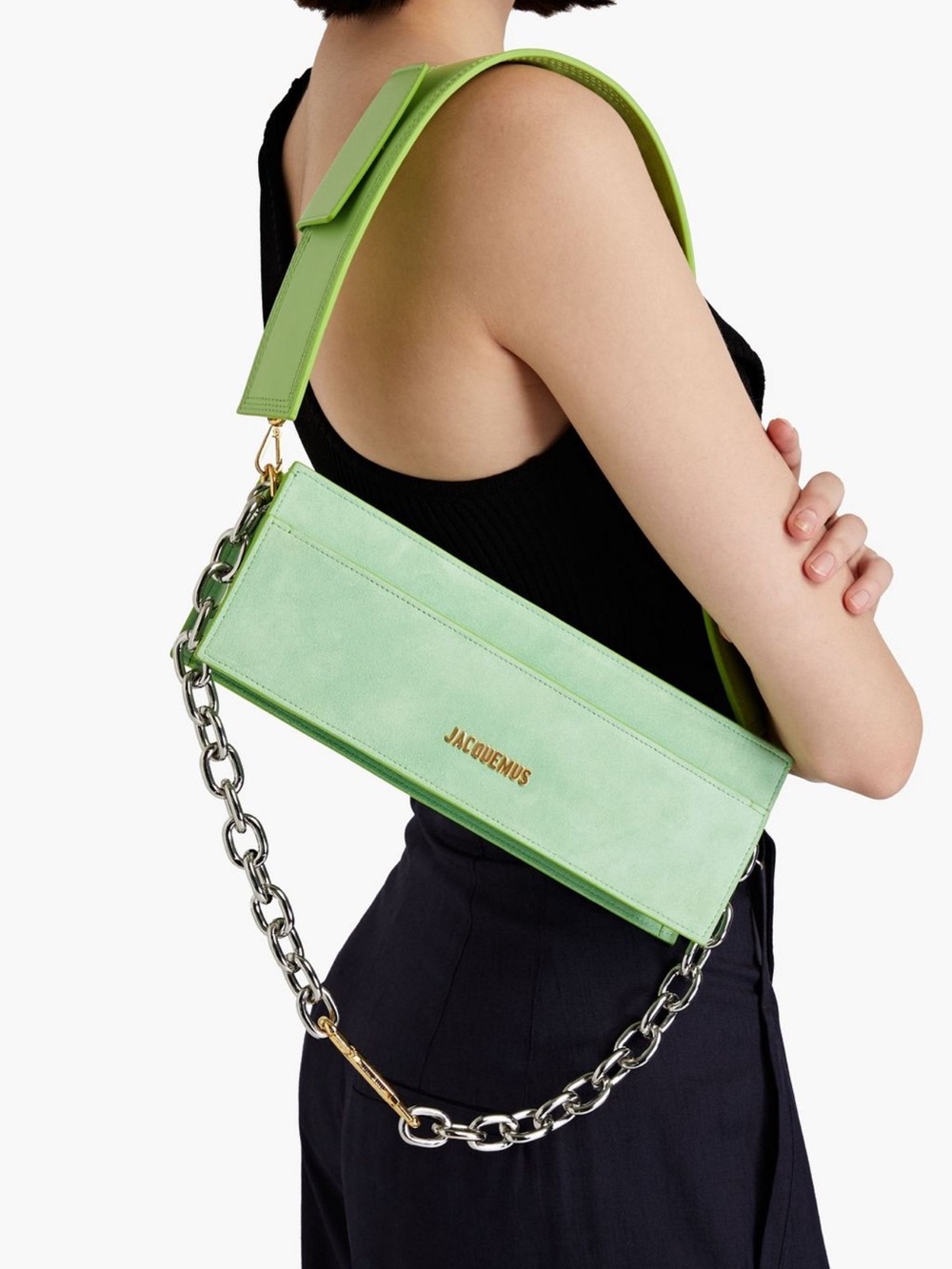Jacquemus Mint Green Shoulder Bag with Chain - Picture 2 of 5